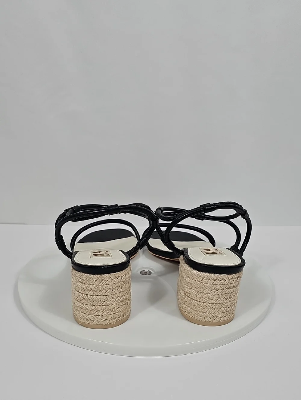 NWOT MIA Ione Strappy Espadrille Block Heels Sandals Black 8.5